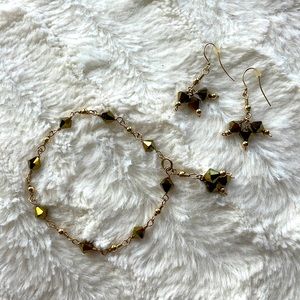 Handmade Bead Jewelry Bracelet Earring Set